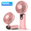 TOPK 5000mAh Mini Portable Fan USB Rechargeable Hand Held Fan,Small Pocket Fan 3 Speeds with Lanyard &Base,USB Desk Fan Foldable