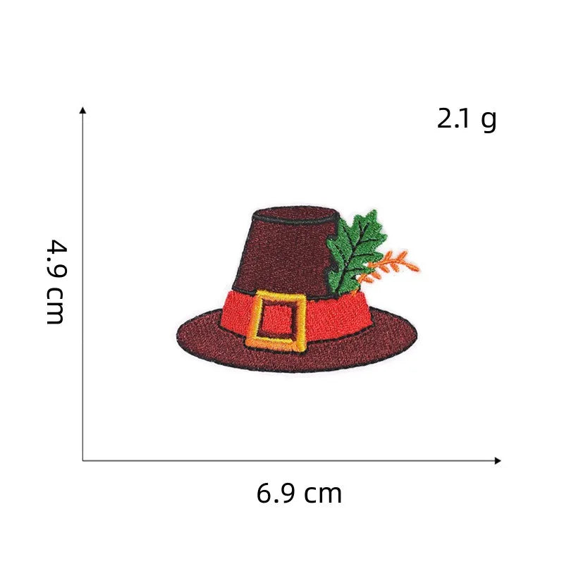 1 piece Embroidered Thanksgiving Day Patches Iron On Autumn Patch DIY Pumpkin Corn Chicken Turkey Beer Cartoon Applique Badge