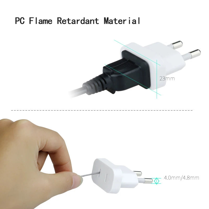 1 Pcs 4.0mm/4.8mm Power Plug Adapter US To EU Euro Europe Plug Power Plug Converter Travel Adapter Power Converter Outlet