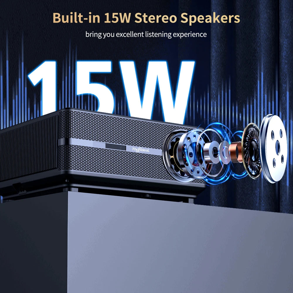 ThundeaL Full HD 1080P Projector TD98W for 2K 4K Video Audio WiFi Android Home Theater TD98 Cinema Beam Projector PK DLP Beamer