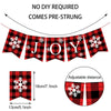 Christmas Decorations Outdoor Yard Front Porch Sign Set Red Black Buffalo Plaid Door Banner Hanging Merry Christmas Decorations