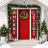 Christmas Decorations Outdoor Yard Front Porch Sign Set Red Black Buffalo Plaid Door Banner Hanging Merry Christmas Decorations