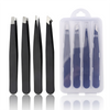 Tweezers Set 4piece Professional Stainless Steel Tweezers Precision Tweezers for Eyelash Extension Eyebrows Facial Blackhead