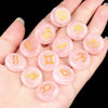 12pcs 18mm Round Zodiac Ornament Natural Stone Crystal Agate 12 Zodiac Sign Rune Reiki Stone Jewelry Accessories Christmas Gift