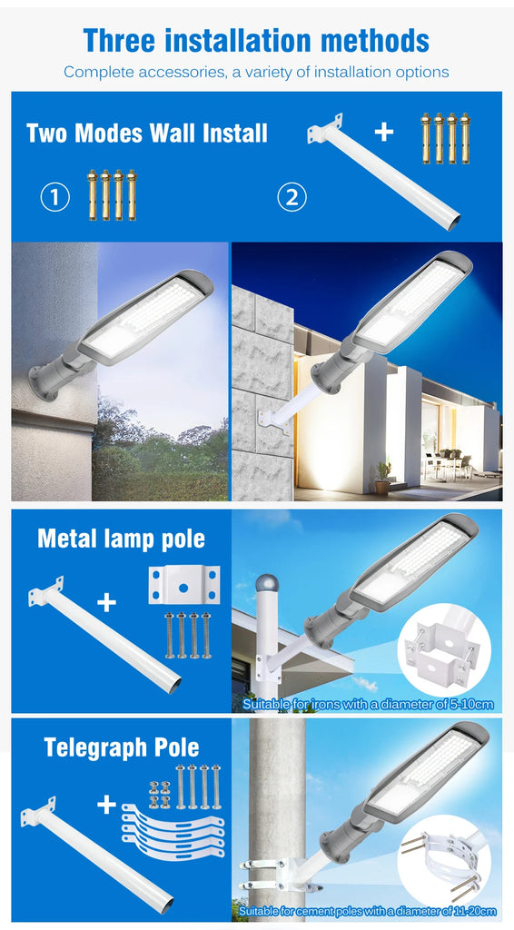 New Outdoor Street Lightf 50W 100W 150W 200W High Power Ultra Bright Waterproof Garage Courtyard Lighting Spotlight