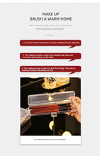 Laai beeld in Galery-kyker, Portable Makeup Brush Organizer Eyebrow Pencil Tableware Chopsticks Transparent With Cover Storage Box Kitchen Accessories
