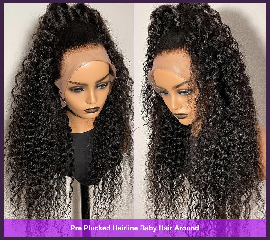 40 46 Inch Deep Wave 13x6 13x4 Hd Lace Front Human Hair Wig 250 Density Water Curly 360 Lace Frontal Wigs Human Hair For Women