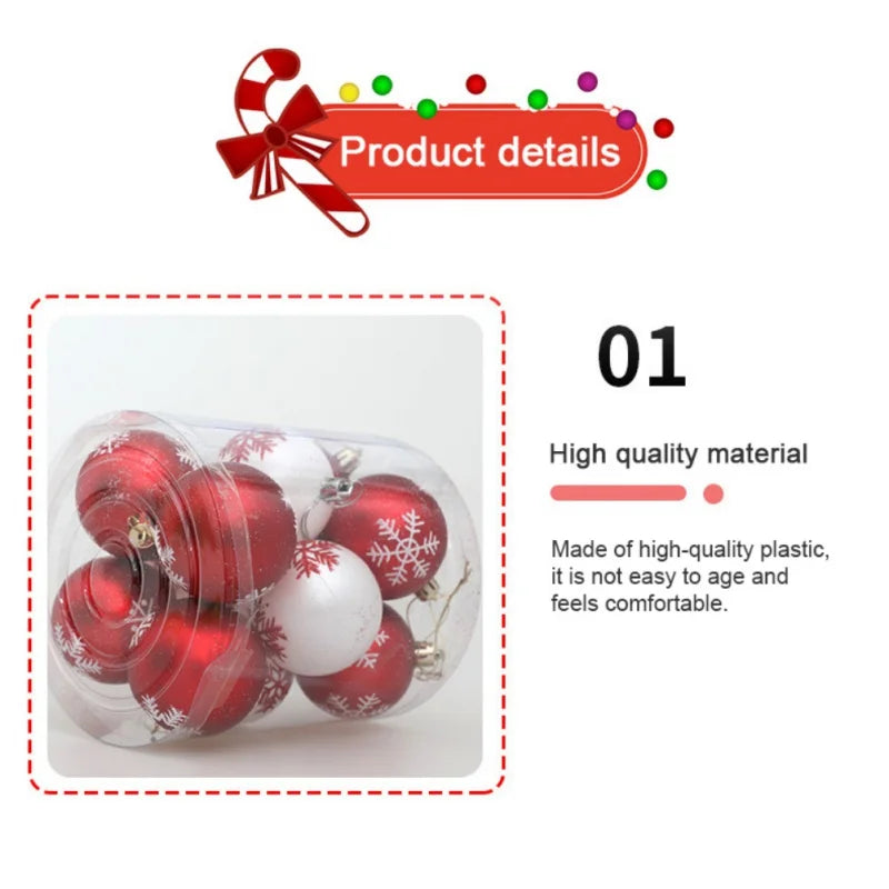 12pcs/box 6cm Christmas Ball Ornaments Xmas Tree Hanging Pendant Christmas Decorations for Home 2024 Navidad Natal New Year Gift