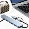 USB C Hub USB Splitter 8 in 1 USB Extender with 4 USB Port 1 USBC Port TF/SD Card Reader Audio Output Compatible for MacBook