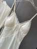 Sexy Female Nighty&Robe Set Lingerie Spring Summer Bathrobe Nightgown Two Piece Set Loose Silk Satin Home Dress Lounge Wear