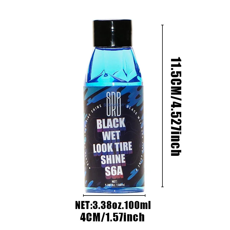 Motorcycle Black Wet Look Tire Shine Dressing,Tire Dressing for Deep Glossy Finish for Protection,Long-Lasting Tire Shine Spray