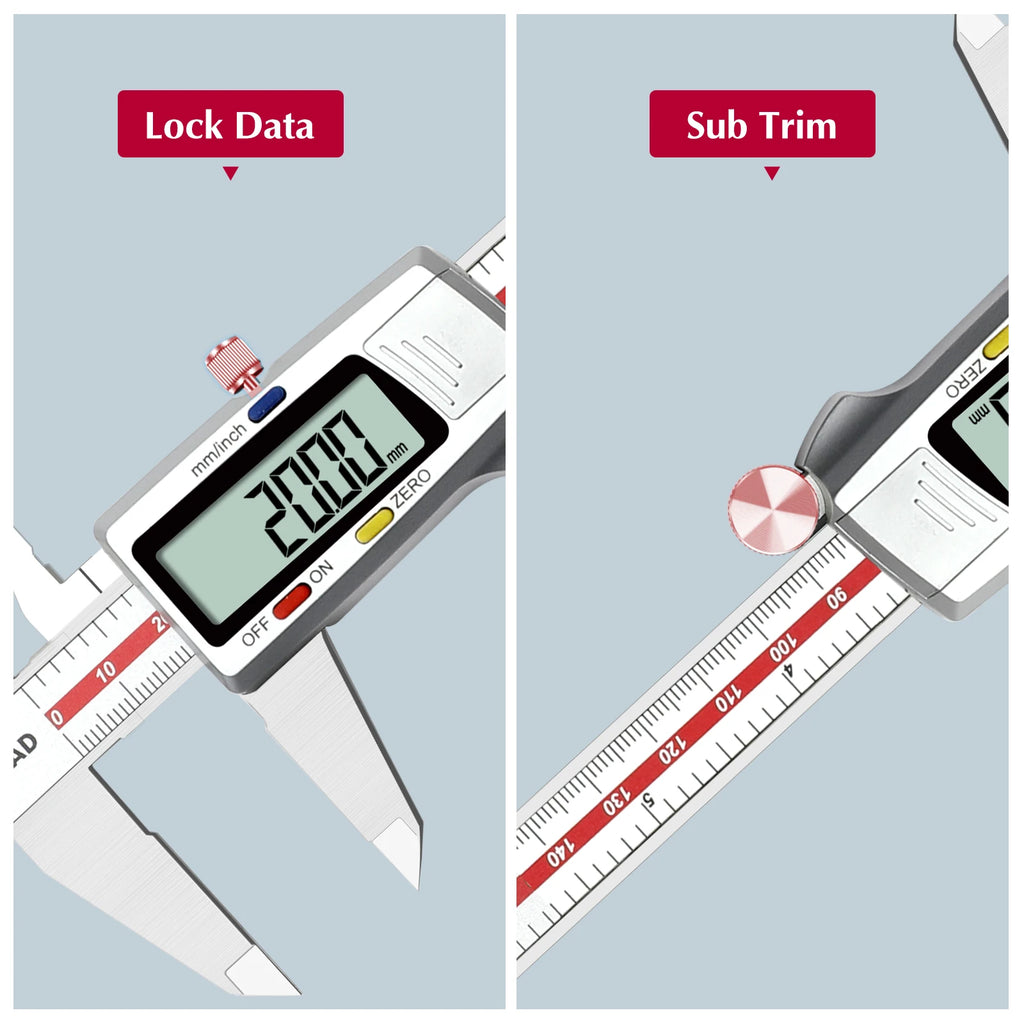 Digital Caliper,Stainless Steel Construction with Large LCD Screen,150mm/0-6 Inches,Industrial grade, high-precision tool