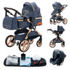 Luxury Baby Stroller 3 in 1 Newest Easy Folding Multifunctional Stroller Travel Portable Baby Carriage Safety Seat EU Standard