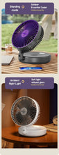 Load image into Gallery viewer, Foldable Desktop Fan Mini  Wall-Mounted Fan With Warm Night Light Rechargeable 4 Gears Adjustable Portable Air Circulation Fan - Mighty Dollars