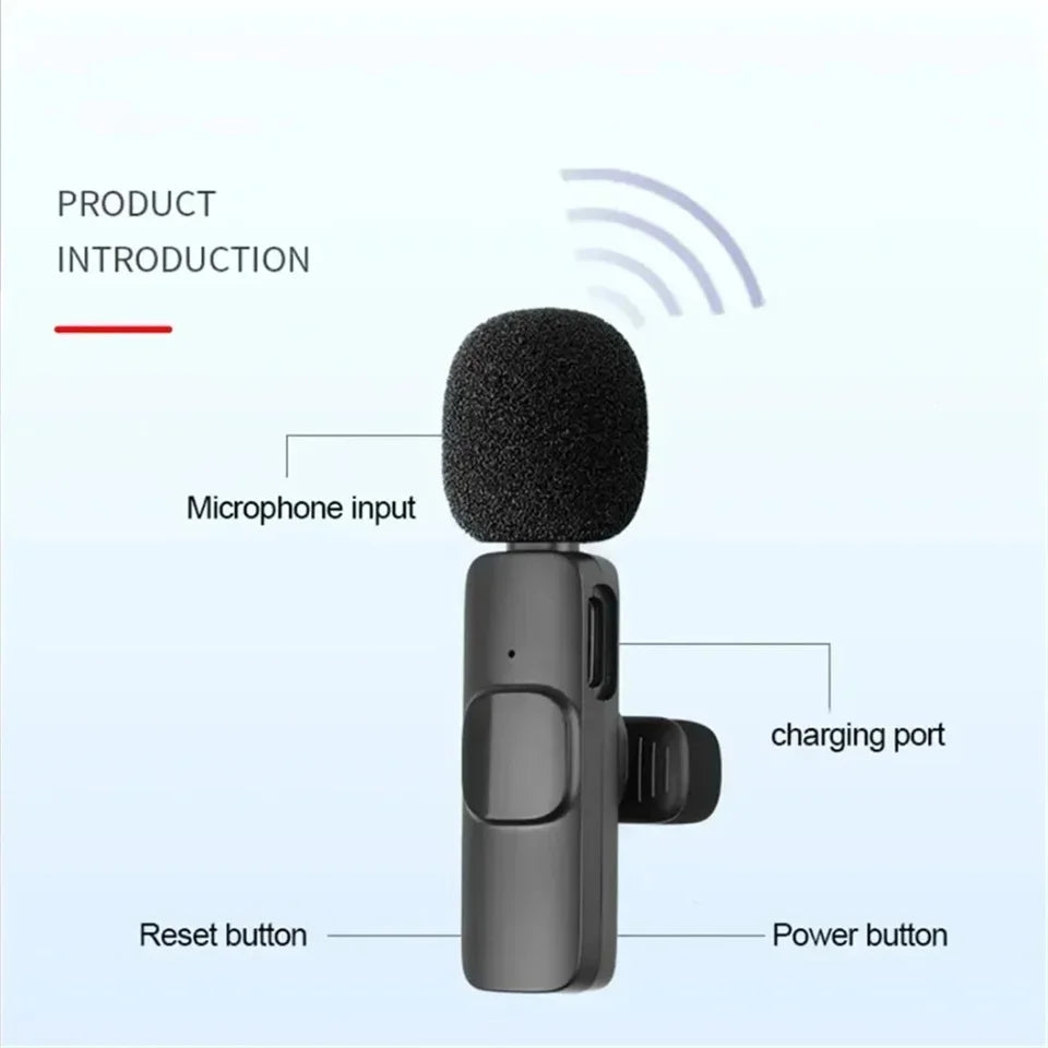 New Professional Wireless Lavalier Microphone for iPhone iPad Laptop Android Live Gaming Video Recording Interview Business Mic