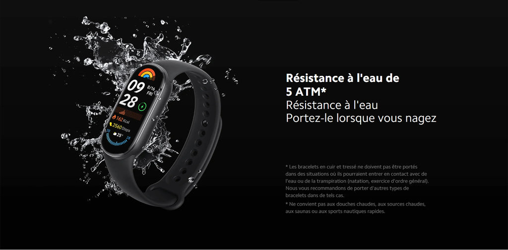 Xiaomi France | Xiaomi Smart Band 9, very endable up to 21 days of battery life, large screen AMOLED "1,62 nits