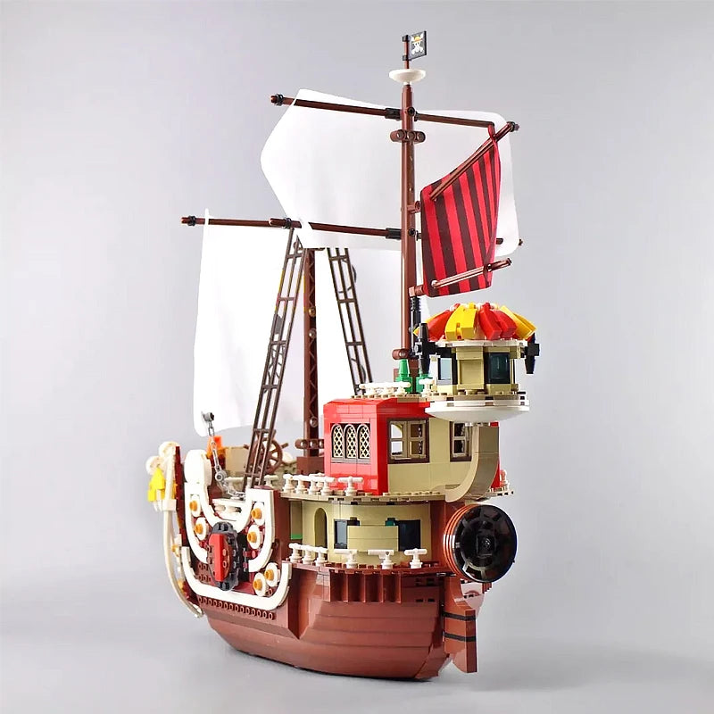 Creative Thousand Sunny Ship Model Building Block Cartoon Anime 9 Figures Pirate Boat Brick Toys Christmas Gifts for Kid 1551pc