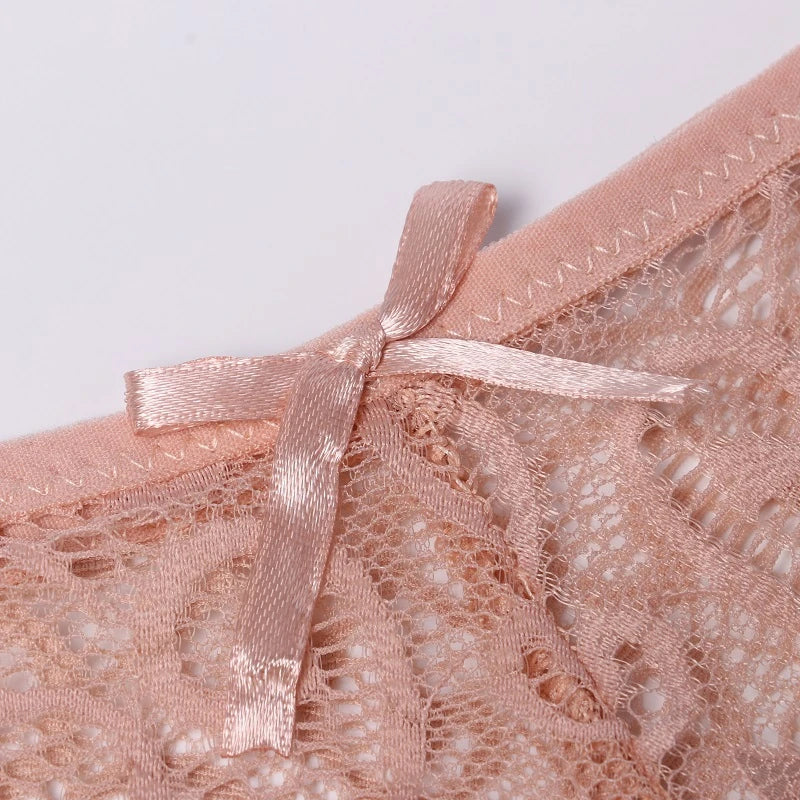 Sexy Lace Thong Women Low Waist Panties Transparent Underwear Hollow Out Female Lingerie Elasticity Comfortable Underpants