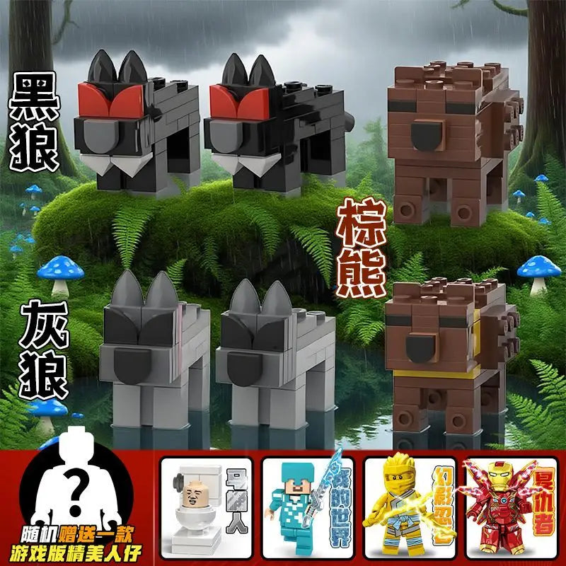 99 Nights in The Forested Owl Deer Large Collection Bricks Toys Halloween MOnster Model BUilding Blocks Kids Construction Toy