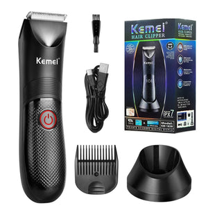 Kemei Groin Area Hair Trimmer Body Hair Hygiene Razor Ceramic Blade Waterproof Wet Dry Clippers Electric Shaving Machine KM-1838