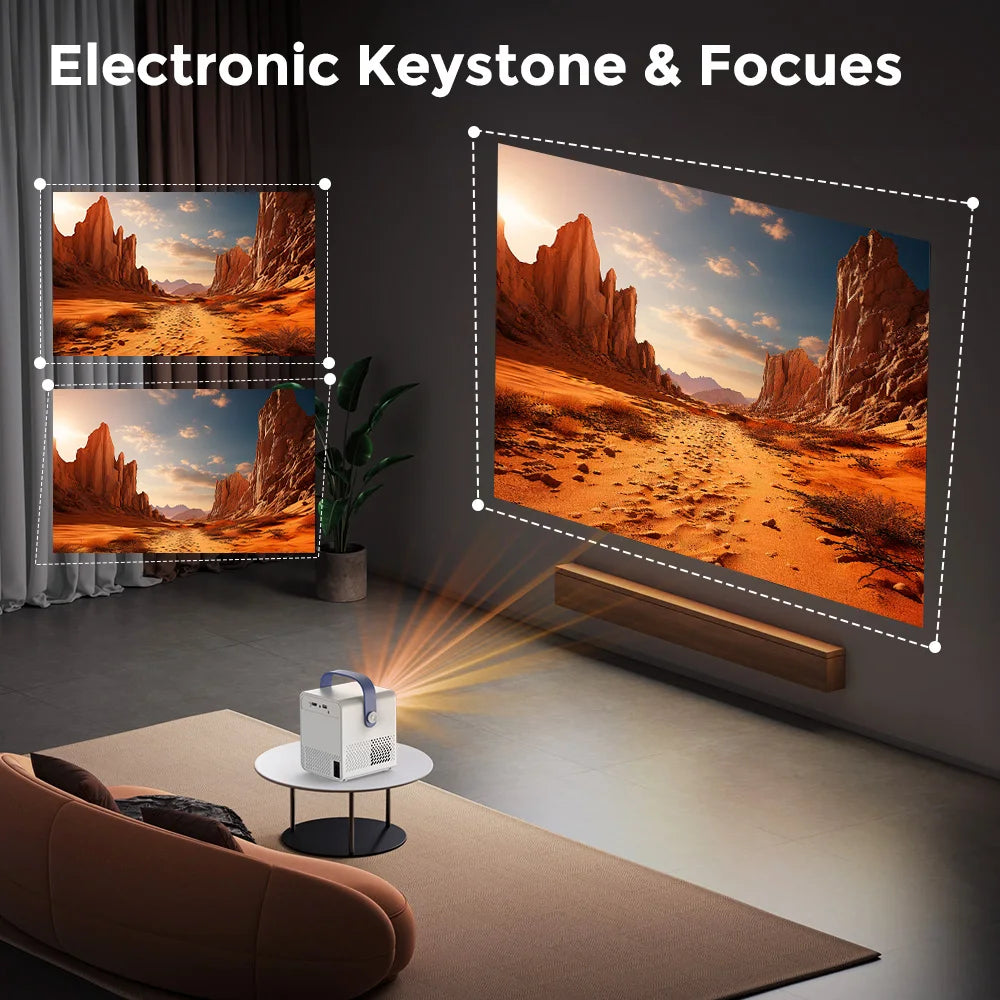 CY302 Mini Projector Android Smart Native 600P Support 1080P WIFI6 BT5.0 HDMI Home Movie Outdoor Projector Project Screen