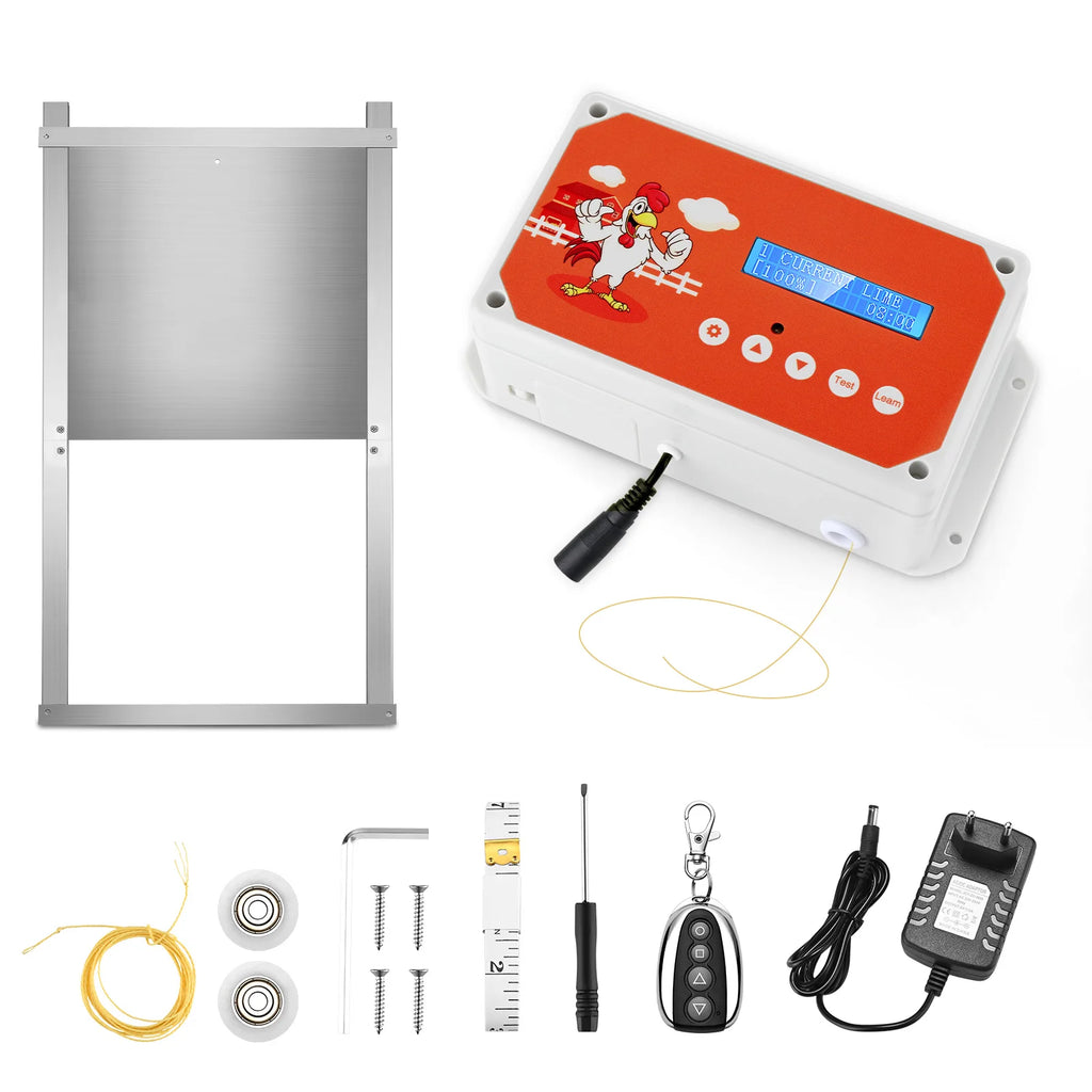 Automatic Chicken Door,Chicken Door Control Box,Chicken Door with Remote Control and Timer and Light Sensitive,4kg Traction