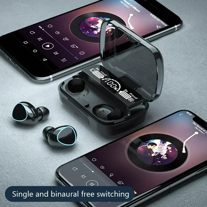 Bluetooth Earphones Handfree LED Dispay Bluetooth Headphones HiFi Stereo Music Wireless Earbuds Waterproof Gaming Headset