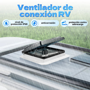 Caravan Roof Vent Fan for RV Light-transmitting Window Motorhome Air Ventilation Automatic Exhaust Fan with LED Light 12V