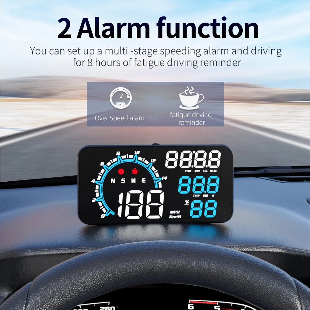 Car Auto Head Up Display GPS HUD Gauge Speedometer Smart Digital Alarm On Board Computer Automotive Tachometer for All Cars
