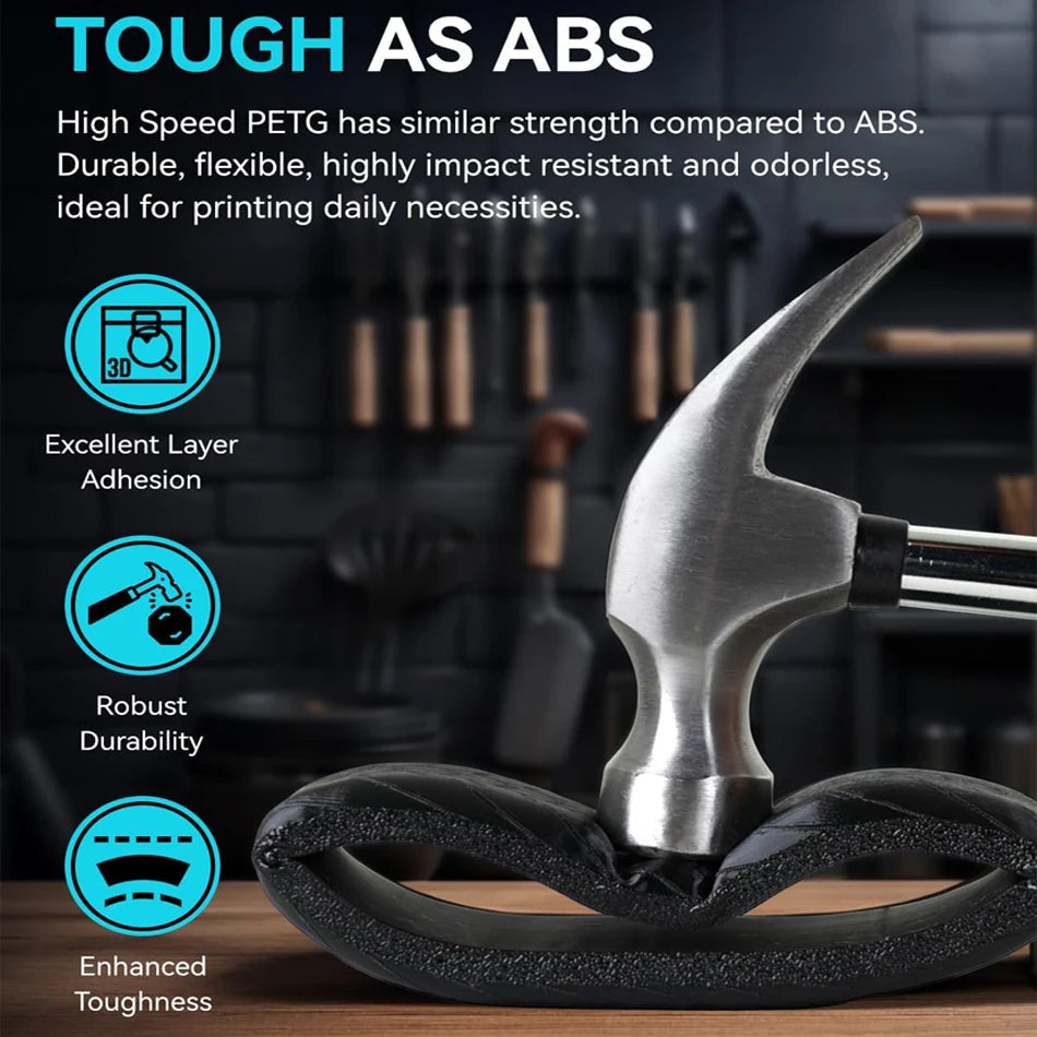 JAYO PETG 3D Filament 1.75MM High Speed PETG 3D Printer Filament 4Rolls High Flow Speedy Matte Effect 3D Printing Mateials