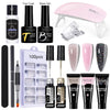 LILYCUTE 15ml Nail Extension Gel Kit Soak Off UV Gel Acrylic White Clear Pink Gel Nail Polish LED Lamp Manicure Set For Nail Art