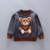 Kids Cartoon Clothing Sets Winter Autumn Boys Girls Cotton Thick Warm Hooded Sweater Cute Bear 3Pcs Children Suits 0-4 Years