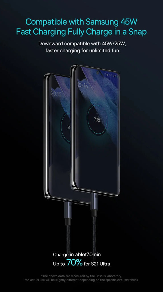 Baseus 100W USB C To Type C Cable For iPhone  16 15 Plus Pro Max PD Fast Charging Charger Cable For Macbook Xiaomi Samsung