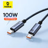 Baseus 100W USB C To Type C Cable For iPhone  16 15 Plus Pro Max PD Fast Charging Charger Cable For Macbook Xiaomi Samsung