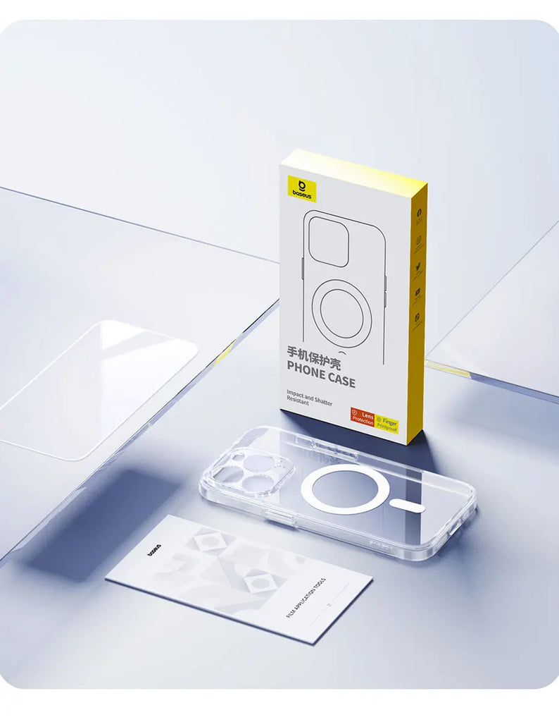 Baseus Magnetic Phone Case for iPhone 15 14 13 12 11 Pro Max Wireless Charging Cover For iPhone 15 14 Pro Max Magnet Clear Case