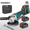 Yofidra 125mm Brushless Angle Grinder 4 Gears Cordless Grinding Machine Cutting Woodworking For Makita 18V-21V Battery Pin
