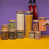 Kit 11 Round Airtight Glass Pot with Bamboo Lid-Tüd