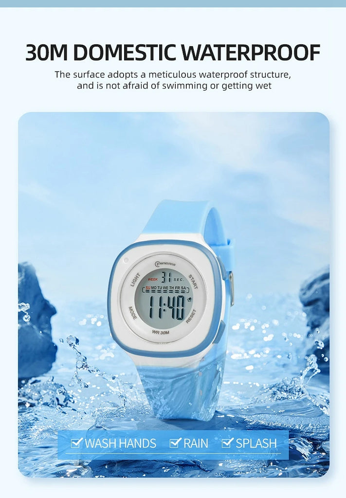 Children Watches Waterproof Purple Digital Kids Watch For Boys Girls Fashion Student Electronic Wristwatch Alarm Clocks