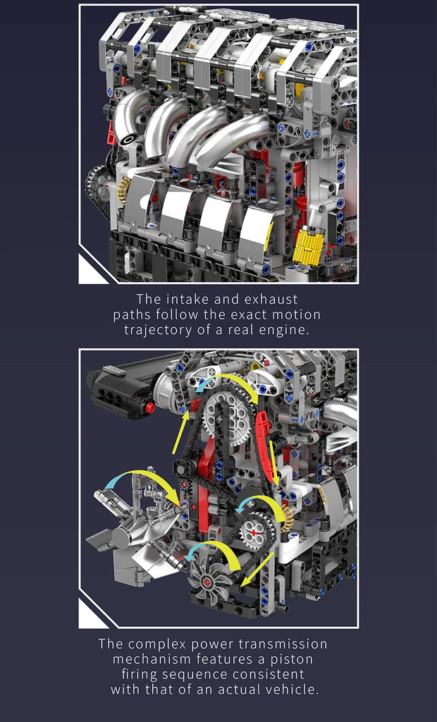 Mould King 10131 Technical Car Building Block Motorized BGT Supercar With W16 Engine Building Block Brick Kids Christmas Gift