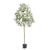 SucceBuy Artificial Olive Tree 4/5/6FT Tall Faux Plant Secure PE Material Anti-Tip Tilt Protection Low-Maintenance Tree for Home