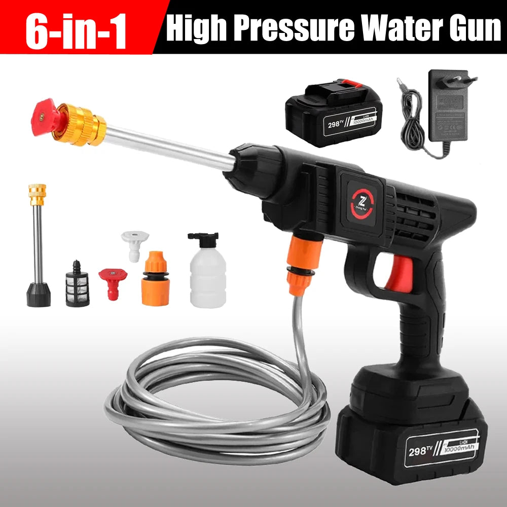 Cordless High Pressure Water Gun for Plant Watering House Cleaning 10000mAh/20000mAh Household Car Washing Spray Machine