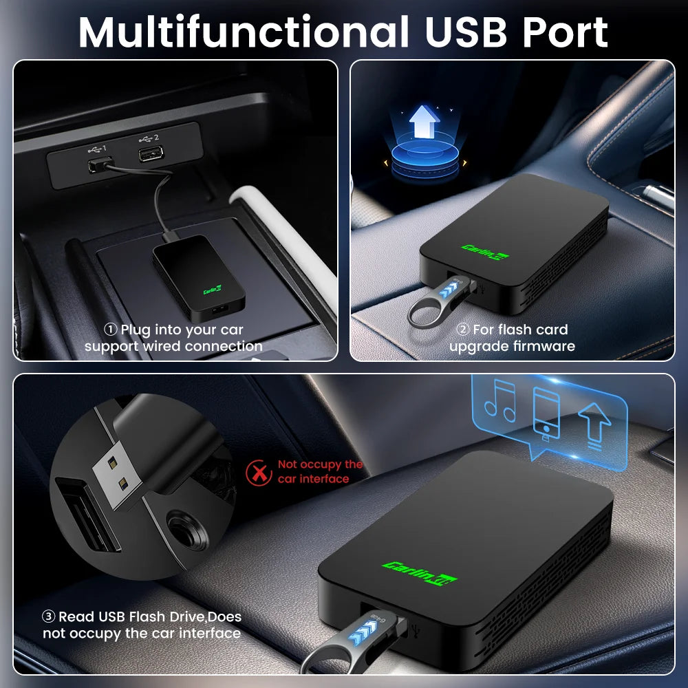 CarlinKit 5.0 2air & CarlinKit 4.0 CP2A Wireless Android Auto &CarPlay Wireless Adapter 2.4G&5.8Ghz WiFi Auto Connect OTA Update