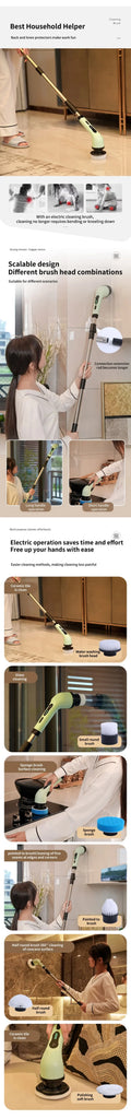 9-in-1 Electric Cleaning Brush Electric Spin Cleaning Scrubber Electric Cleaning Tools Parlour Kitchen Bathroom Cleaning Gadgets
