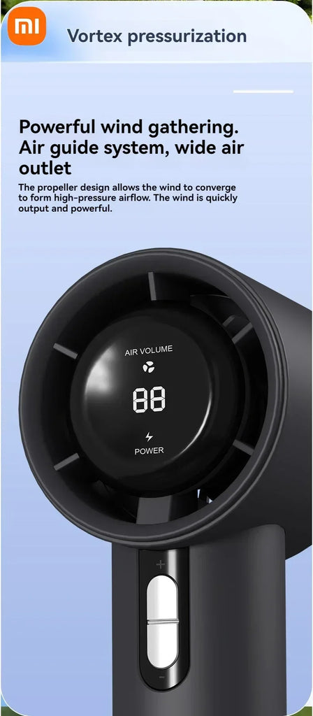 Xiaomi Ultra Silent Handheld Fan, 100 Speed USB Rechargeable Portable Mini Turbo Fan with LED Indicator for Office and Traveling