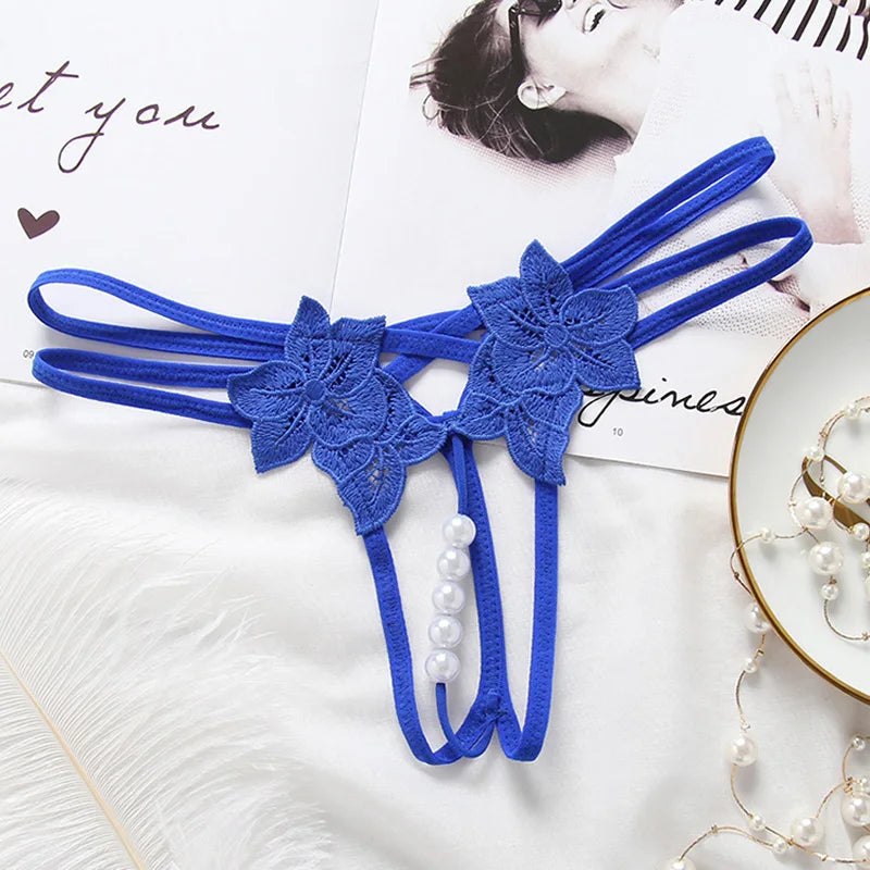 Sexy Ladies Lace G String Underwear Women Embroidery Low waist Thongs Hollow G-String Panties Women Intimates Underpants Female