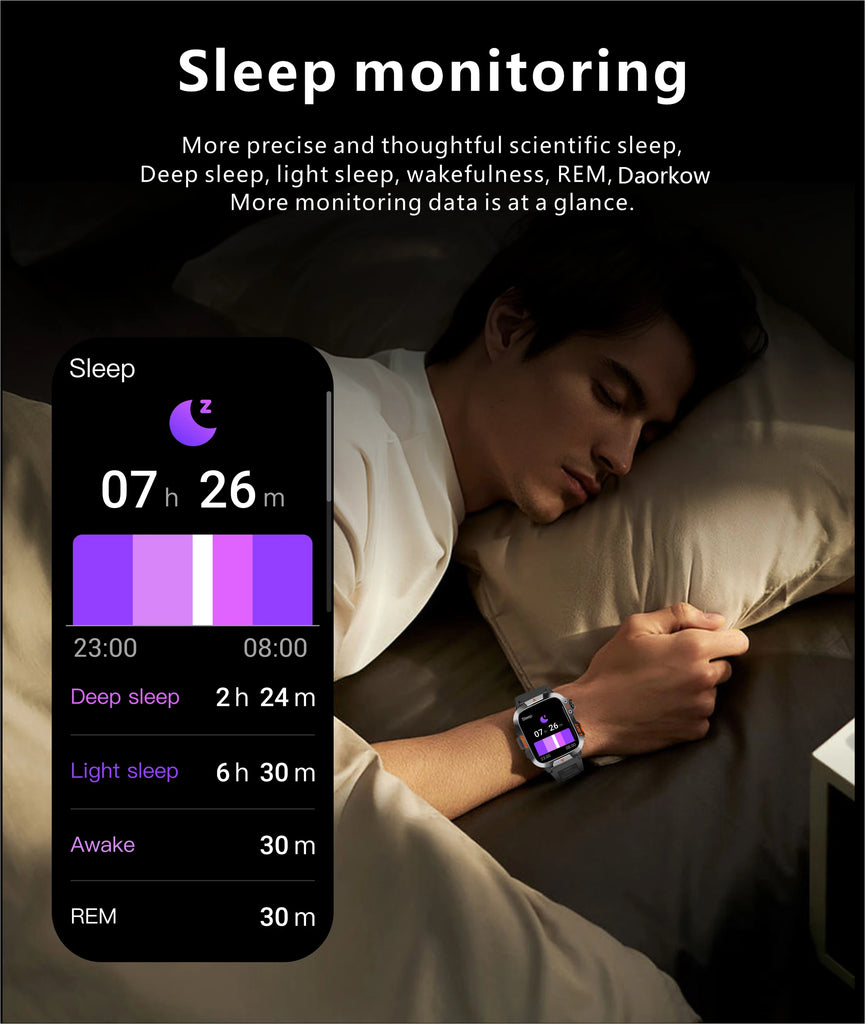 LIGE New Outdoor Military Smart Watch Men 420mAh LED Flashlight Heart Rate Sleep Health Monitoring Sport Fitness Smartwatch 2025