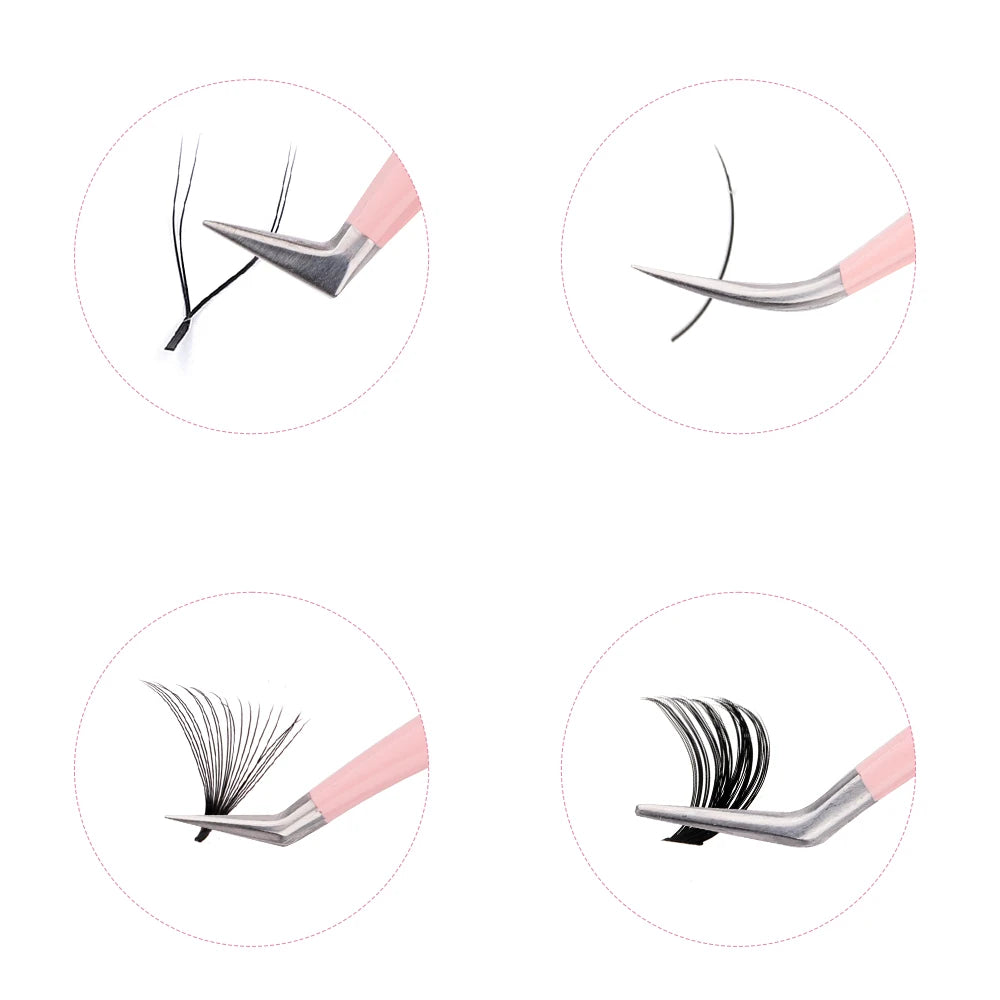 Eyelash Tweezers Pink Strawberry Stainless Steel Superhard Tweezers For Lash Extension High Precision Anti-Static Makeup Tweezer