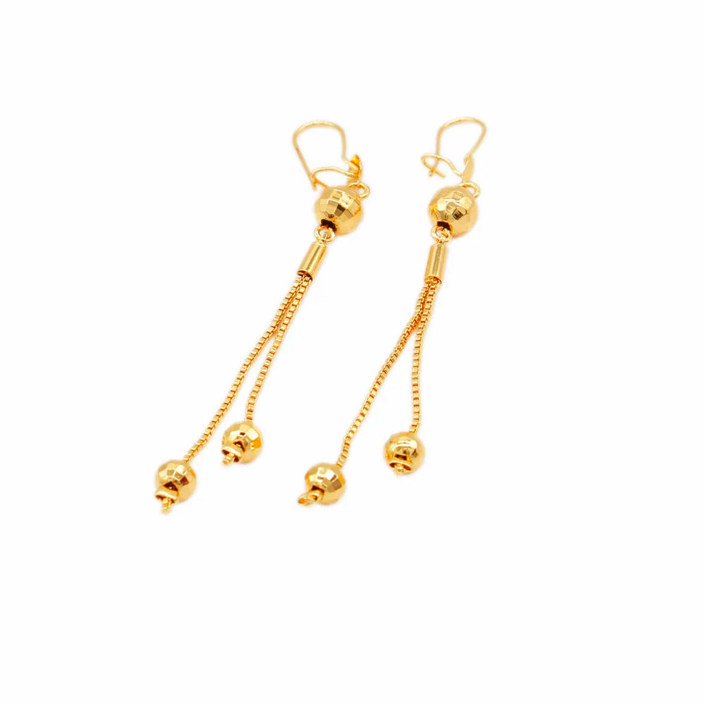 WDZUIAI Small Beads Shape Gold Color Big Size Necklace&Earrings Sets For African Women Girls Party Jewelry Wife Anniversary Gift