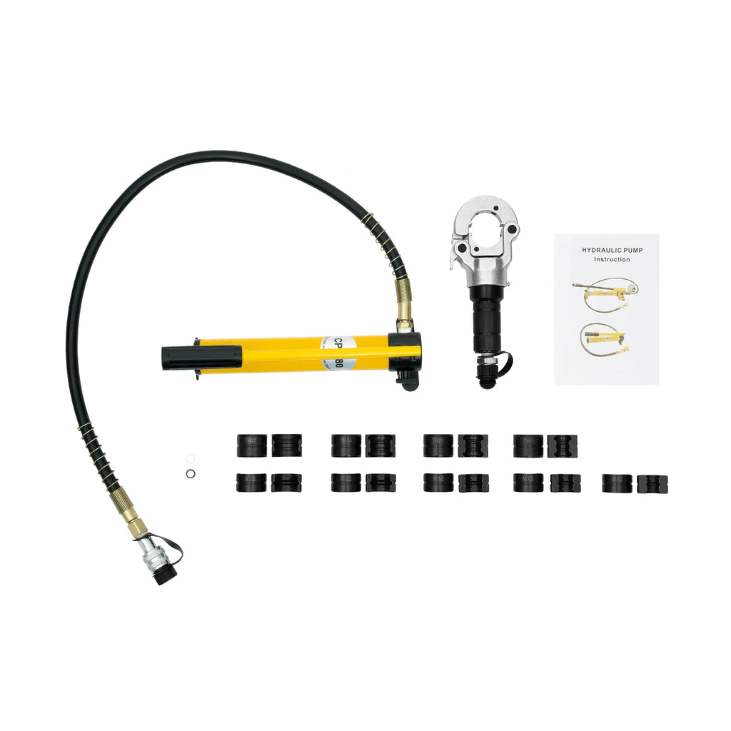 Hydraulic Pump Crimping Pliers 6T with 9 Dies for Stainless Steel Pipe Copper Tube PEX PB Press V12-28mm  TH16-32mm Set