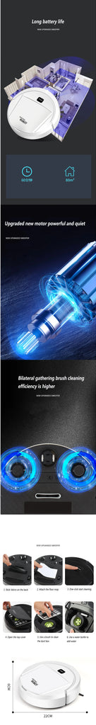 New Automatic Robot Vacuum Cleaner Smart Sweeping Dry Wet Cleaning Machine Charging Intelligent Vacuum Cleaner for Home
